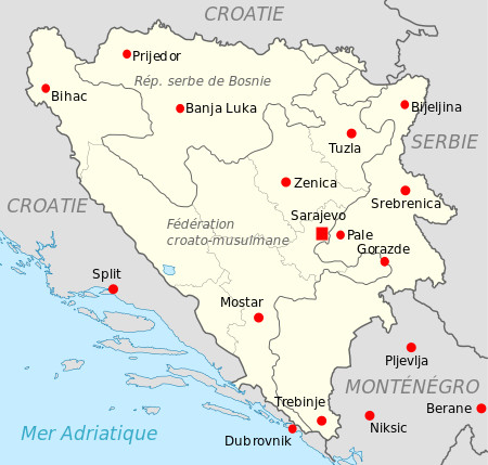 carte de la Bosnie-Herzégovine